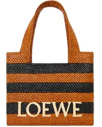 Loewe - X Paula's Ibiza Medium Raffia Striped Font Tote Bag - Lyst