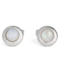 Tateossian - Rhodium-Plated And Moonstone Graffiato Cufflink - Lyst