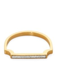 Monica Vinader - Vermeil And Diamond Signature Thin Ring - Lyst