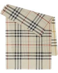 Burberry - Wool-silk Reversible Check Scarf - Lyst