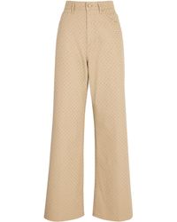 Sandro - Cotton Embellished Wide-Leg Jeans - Lyst