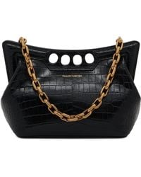 Alexander McQueen - Small The Peak Bag With Crocodile Effect - Lyst