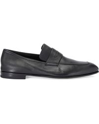 Zegna - Leather-cashmere L'asola Loafers - Lyst