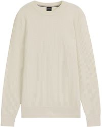 BOSS - Cotton Textured Sweater - Lyst