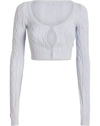 Skims - Cable-Knit Snow Bunny Cropped Cardigan - Lyst