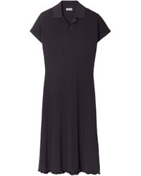 Burberry - Ribbed Knit Polo Shirt Dress - Lyst