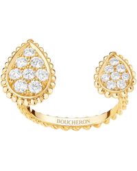 Boucheron - Yellow Gold And Diamond Serpent Bohème Motif Ring - Lyst