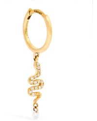 PERSÉE - And Diamond Snake Single Hoop Earring - Lyst