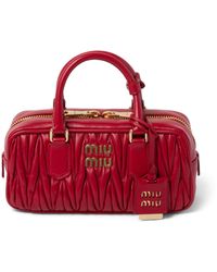 Miu Miu - Nappa Leather Matelassé Arcadie Top-Handle Bag - Lyst