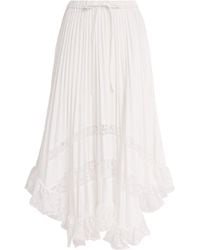 Claudie Pierlot - Lace-Insert Midi Skirt - Lyst