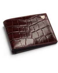 Aspinal of London - Croc-Embossed Leather Bifold Wallet - Lyst
