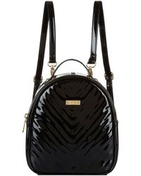 Harrods Mini Patent Chevron Backpack - Black