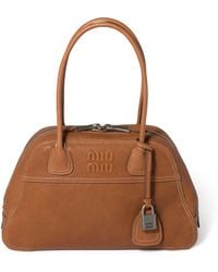 Miu Miu - Large Nappa Leather Vivant Top-Handle Bag - Lyst