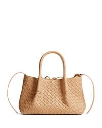 Bottega Veneta - Small Leather Intrecciato Pinacoteca Tote Bag - Lyst