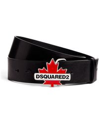 DSquared² - Leather Canada Leaf-buckle Belt - Lyst