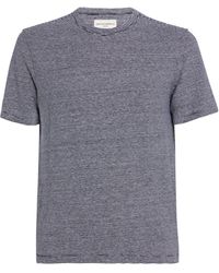 Officine Generale - Linen-cotton Striped T-shirt - Lyst