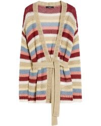 Weekend by Maxmara - Linen Open-Knit Stripe Cardigan - Lyst