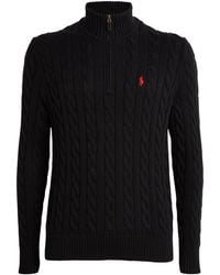 Polo Ralph Lauren - Cable-Knit Quarter-Zip Sweater - Lyst