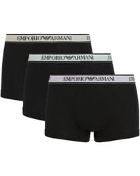 Emporio Armani - Stretch-cotton Logo Trunks (pack Of 3) - Lyst