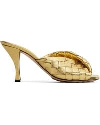 Bottega Veneta - Leather Intrecciato Blink Mules 80 - Lyst