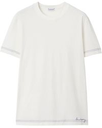 Burberry - Cotton Stitched-logo T-shirt - Lyst