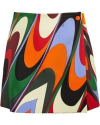 Emilio Pucci - Pucci Silk Printed Mini Skirt - Lyst