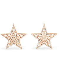 BeeGoddess - Rose Gold And Diamond Star Light Sirius Stud Earrings - Lyst