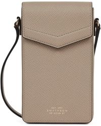 Smythson - Leather Panama Envelope Phone Case - Lyst