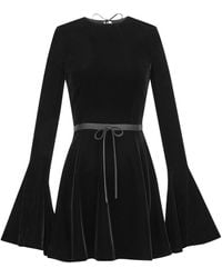 Saint Laurent - Velvet Mini Dress - Lyst