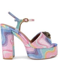 Kurt Geiger - Sequin Kensington Platform Sandals 125 - Lyst