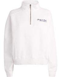 Sporty & Rich - Embroidered Syracuse Quarter-Zip Sweatshirt - Lyst