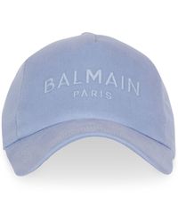 Balmain - Cotton Embroidered Logo Cap - Lyst