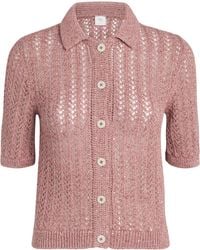 Eleventy - Cotton-Linen-Blend Sequinned Cardigan - Lyst