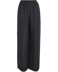 Eskandar - Silk Plissé Flared Trousers - Lyst