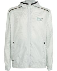 EA7 - Patterned Logo Zip-up Jacket - Lyst