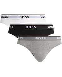 BOSS - Stretch-Cotton Logo Print Briefs - Lyst