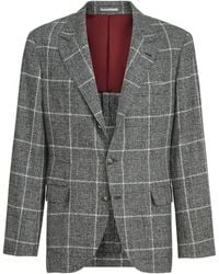 Brunello Cucinelli - Alpaca-Wool-Blend Prince Of Wales Check Blazer - Lyst