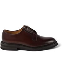 Brunello Cucinelli - Aged Calfskin Derby Shoes - Lyst