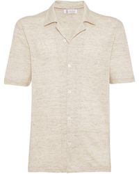 Brunello Cucinelli - Cotton-linen Polo Shirt - Lyst