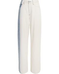Rag & Bone - Two-Tone Logan Mid-Rise Wide-Leg Jeans - Lyst