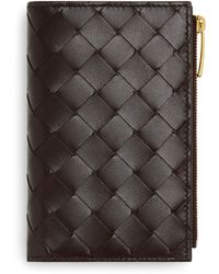 Bottega Veneta - Leather Intrecciato Bifold Card Holder - Lyst