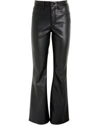 GOOD AMERICAN - Faux Leather Good Legs Flared Trousers - Lyst