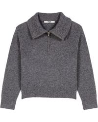 Maje - Yak-Blend Quarter-Zip Sweater - Lyst
