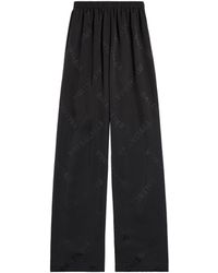 Balenciaga - Logo-jacquard Wide-leg Trousers - Lyst