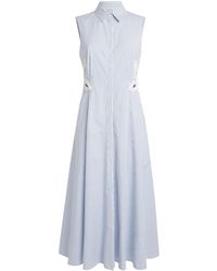 Sandro - Cotton-Blend Embroidered Midi Dress - Lyst