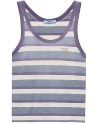 Prada - Sleeveless Striped Top - Lyst