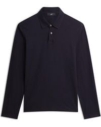 dunhill - Cotton-Silk Piqué Long-Sleeve Polo Shirt - Lyst