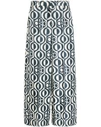Max Mara - Silk Geometric Wide-Leg Trousers - Lyst