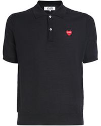 COMME DES GARÇONS PLAY - Wool Heart Logo Polo Shirt - Lyst
