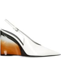 Alaïa - Patent Leather Invisible Wedge Slingback Pumps 90 - Lyst